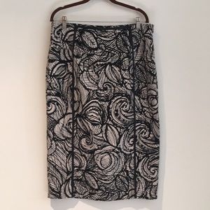 Worthington Retro Pencil Midi Skirt NWOT Black